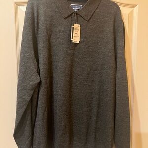 Chaps Ebony Heather Merino Polo